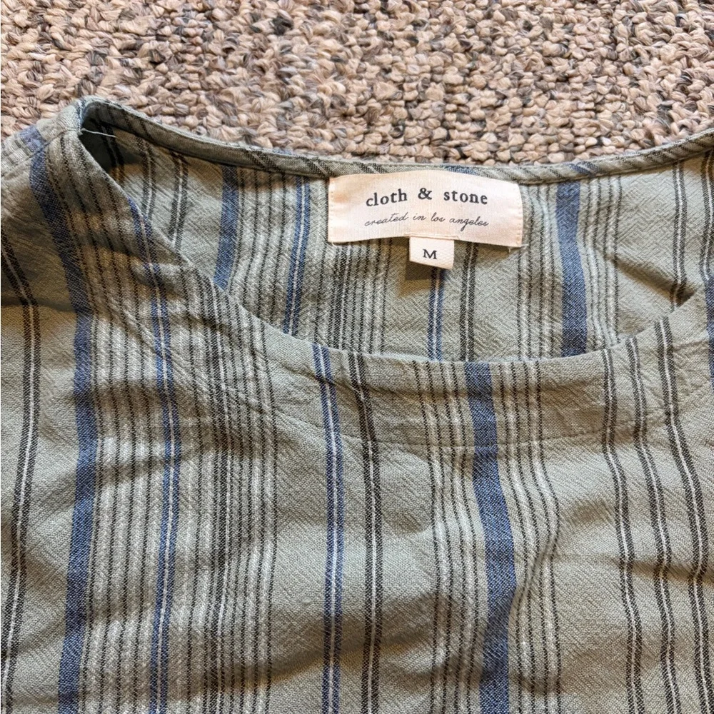 Cloth & Stone Green Striped sleep dress - Picture 3 of 4